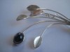 Silver and iolite  brooch